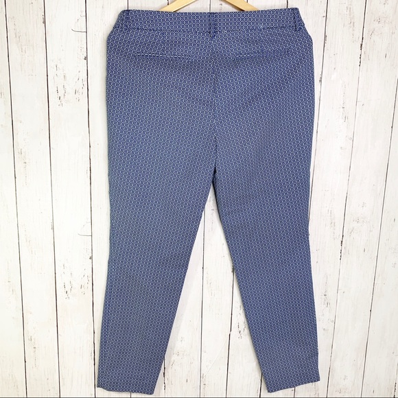 ADRIENNE VITTADINI Blue & White Ankle Trousers - Picture 4 of 8